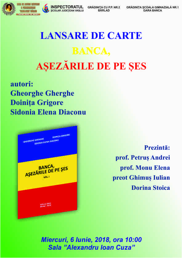 Lansare de carte: Banca, așezările de pe șes